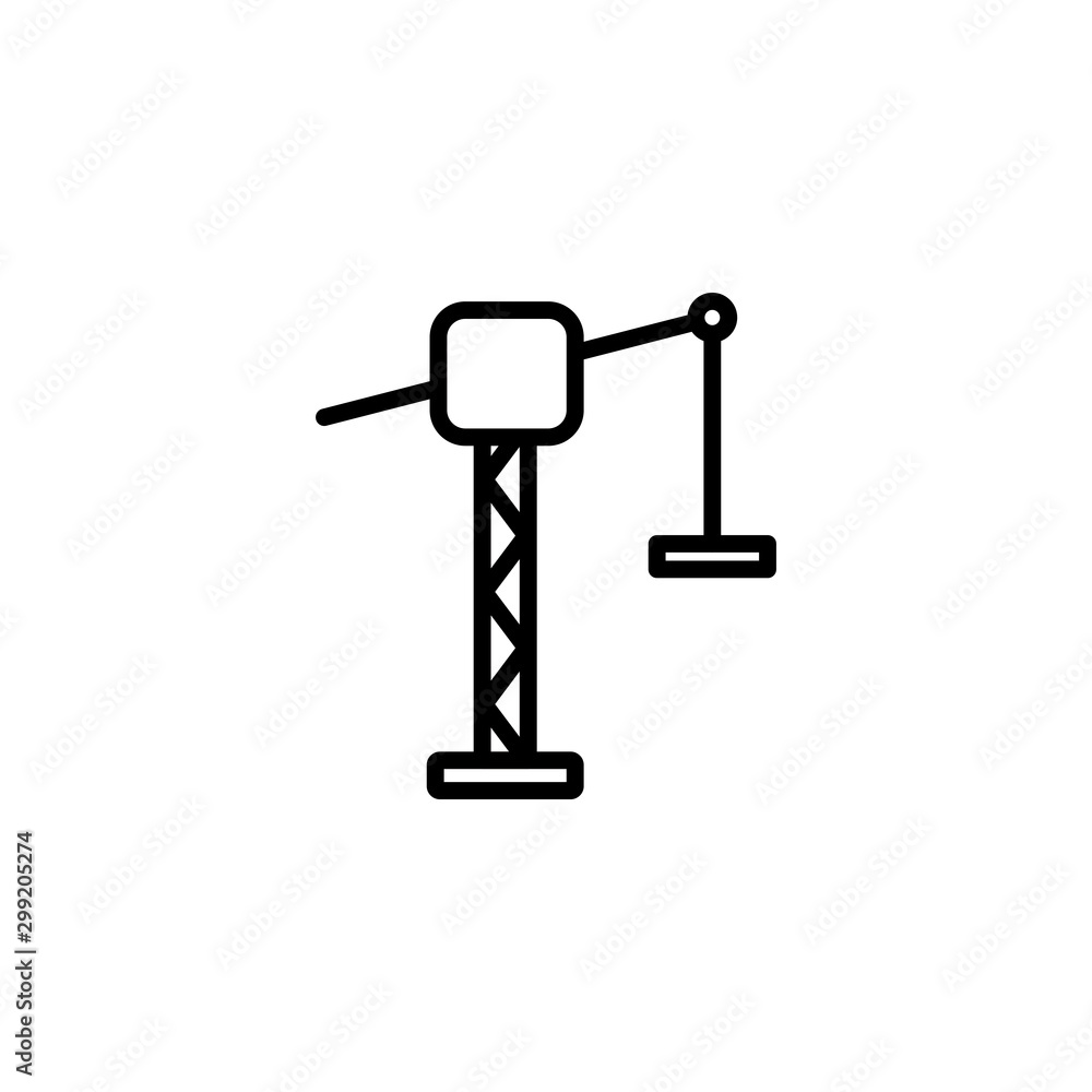 Isolated construction crane icon line vector design Isolated construction crane icon line vector design
