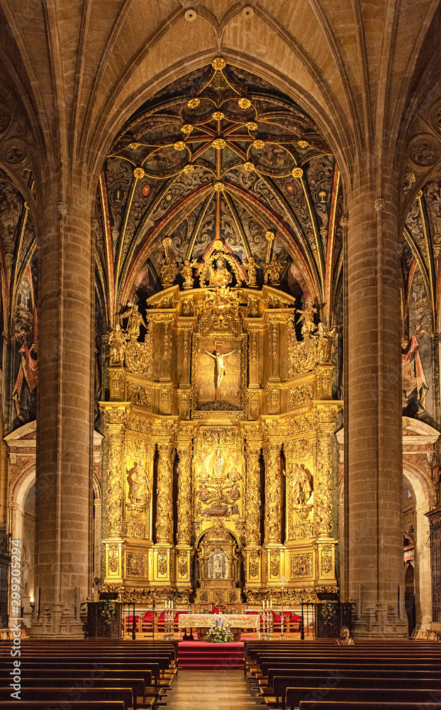 Interior of the medieval cathedral of Logrono