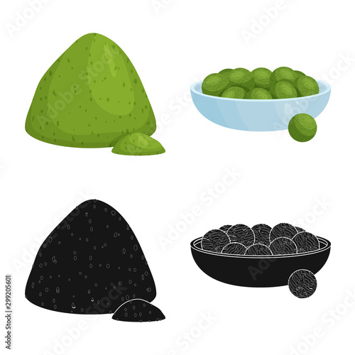 Vector design of protein and sea sign. Collection of protein and natural vector icon for stock.