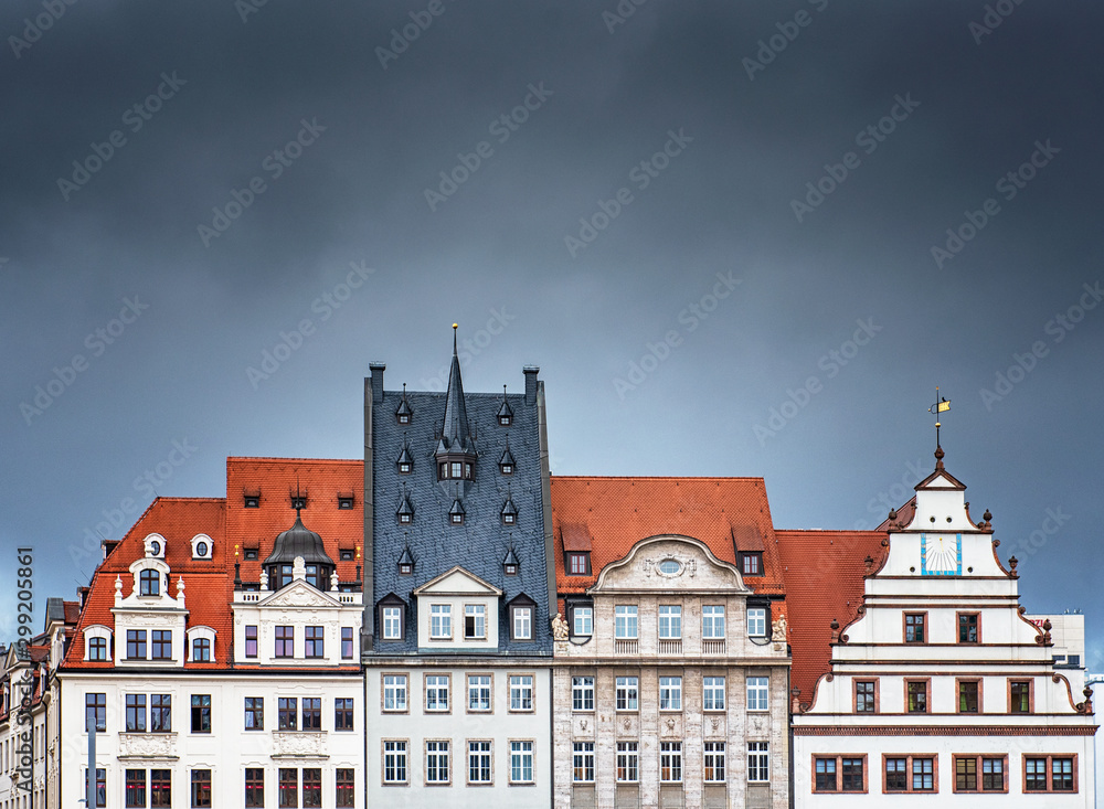 Houses in the old town of Leipzig, Germany