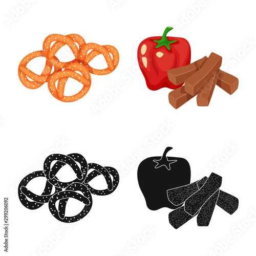 Isolated object of taste and seasonin icon. Collection of taste and organic stock vector illustration. photo