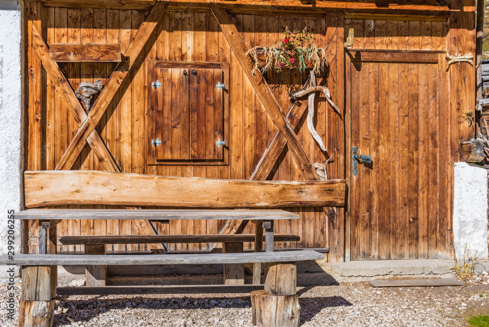old abandoned wooden house in the dolomite alps, south tyrol old abandoned wooden house in the dolomite alps, south tyrol