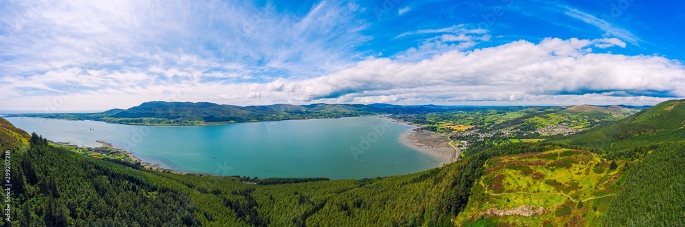 aerial panoramic view of mourne mountain area ,Northern Ireland