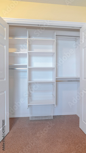 Vertical frame Open interior built in closet or wardrobe