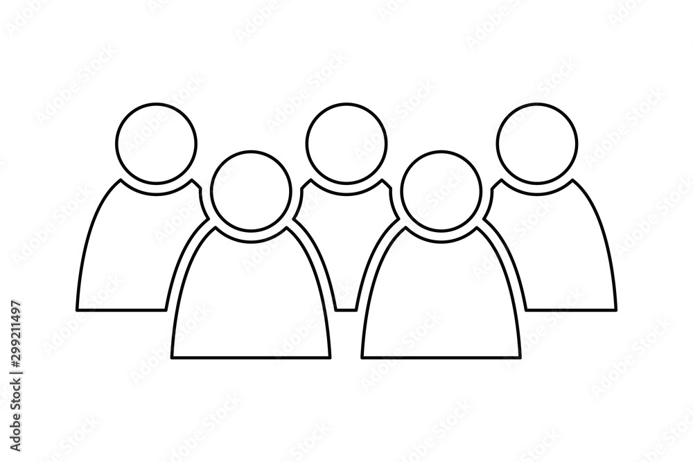 5 people icon. Group of persons. Simplified human pictogram. Modern simple flat vector icon 5 people icon. Group of persons. Simplified human pictogram. Modern simple flat vector icon