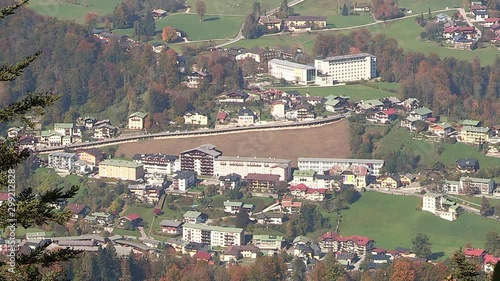 View to Berchtesgaden in Autumn, Bavaria, Germany, near Obersalzberg photo