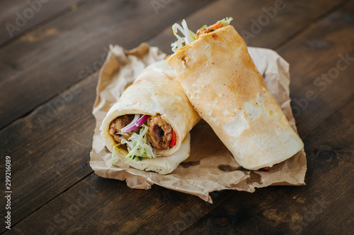 Wrap Meat Doner Kebap Roll Sandwich