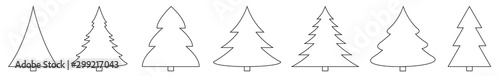 Christmas Tree Black Shape Icon | Fir Tree Illustration | x-mas Symbol | Logo | Isolated Variations