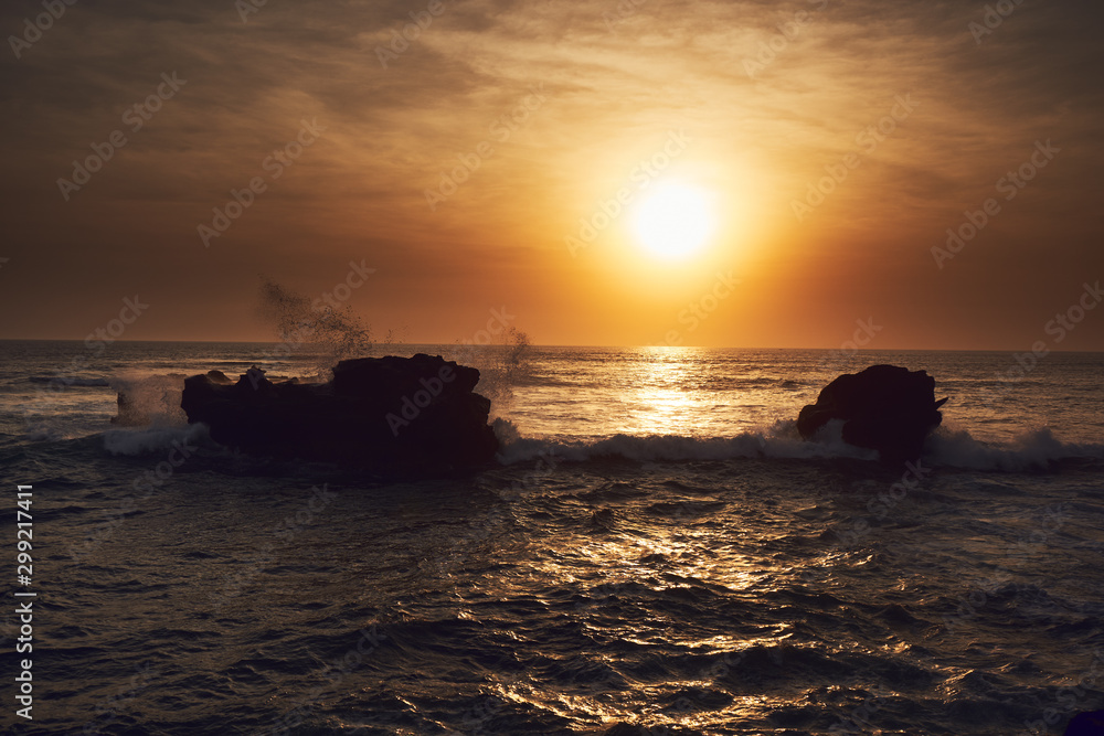 Bali sunset coast