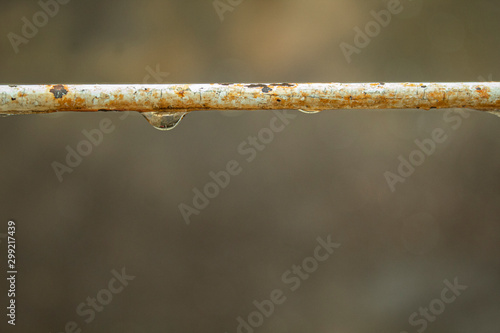 Rusty iron and water drop
