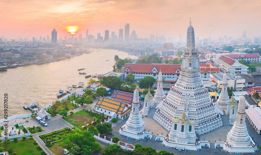 Naklejka premium Wysoki kąt widzenia Bangkok Tajlandia