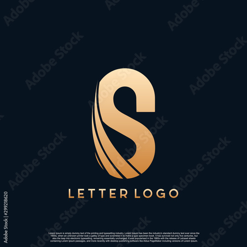Initial Letter Logo Golden Gold X Letter with Modern Swoosh vector Illustration.
