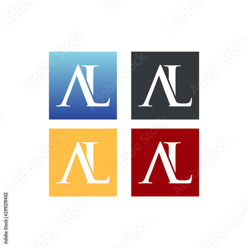 letter A and L in square logo SET vector