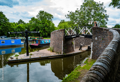 narrow boat barges stratford canal warwickshire, england uk photo