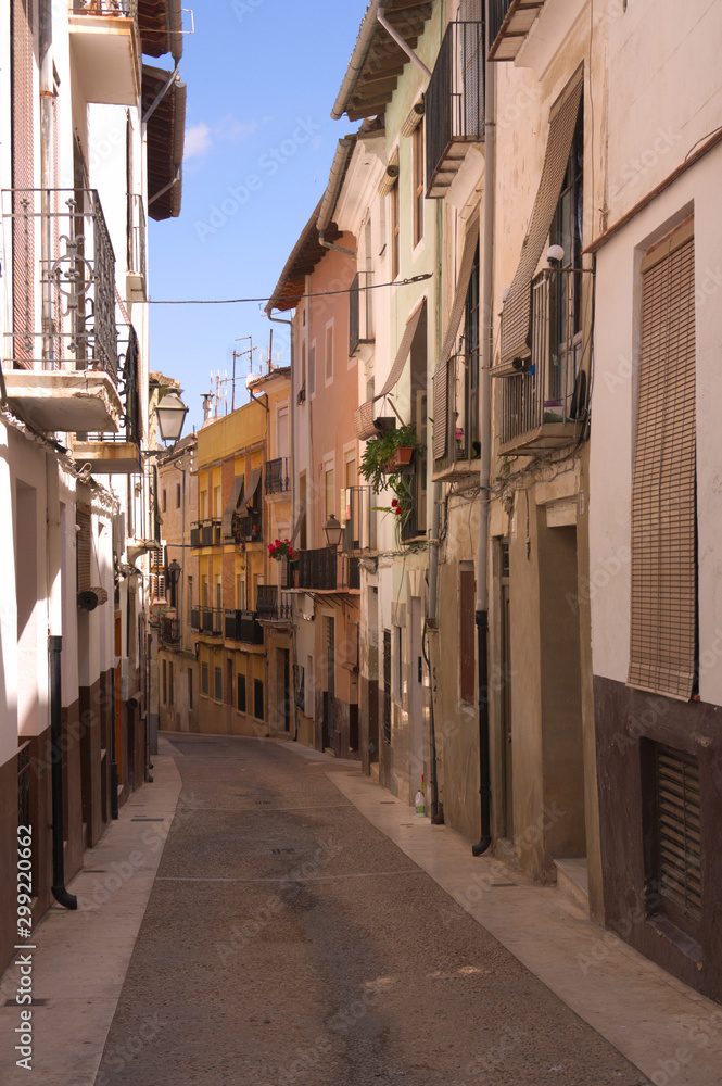 Narrow street in the city of Xativa