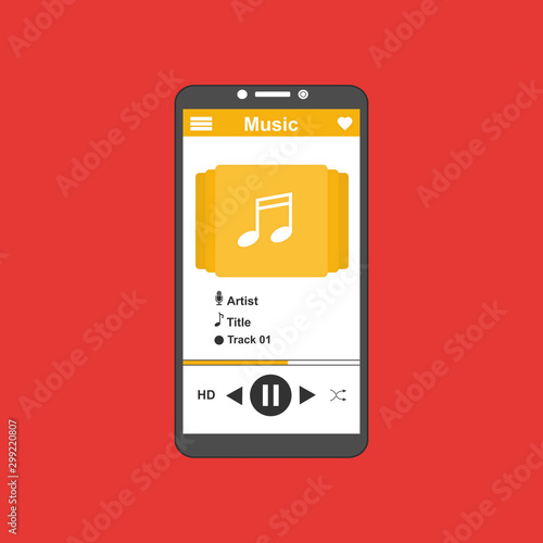 Free Download modern minimalistic media player user interface with panel control in modern flat design - Vector - GFXLoad