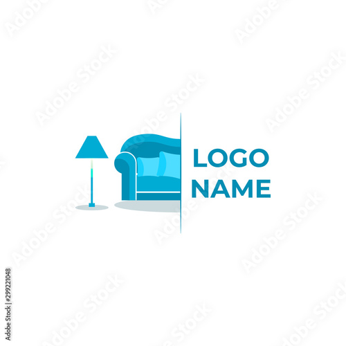 Sofa furniture logo isolated. Chair vector image