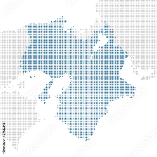 Photos dotted Japan map, Kansai region. including surrounding area.