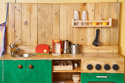 wooden kitchen toy playset play cooking