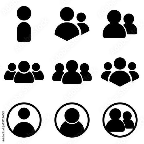  Set of User icon. symbol of business people with trendy flat style icon for web site design, logo, app, UI isolated on white background. vector illustration eps 10