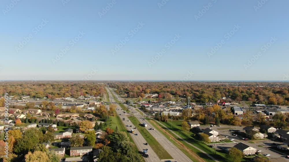 DJI Mavic 2 hovering over Clinton Township, Michigan USA on a sunny fall evening DJI Mavic 2 hovering over Clinton Township, Michigan USA on a sunny fall evening