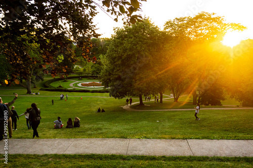 Fototapeta Naklejka Na Ścianę i Meble -  Sunset at High Park during Autumn