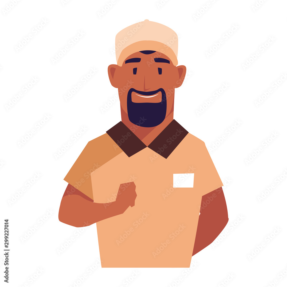 Isolated delivery driver person vector design
