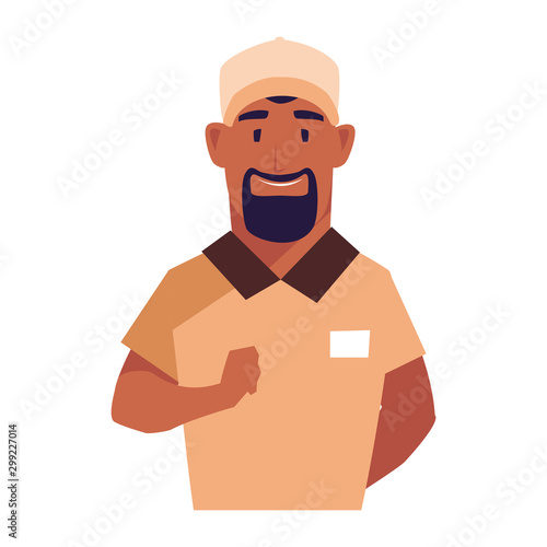 Isolated delivery driver person vector design