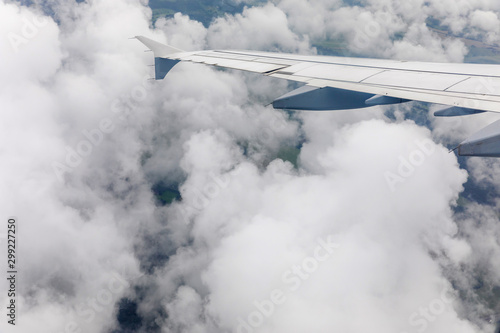 Aerial view from airplane window