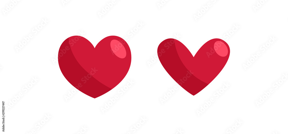 Heart vector icons. Love symbol, collection.