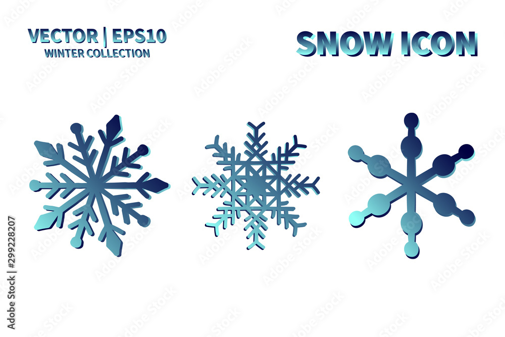 Snowflake vector icon set. Christmas and winter snow flake element collection. Isolated flat new year holiday decoration illustration template. Cold weather object design silhouette symbol Snowflake vector icon set. Christmas and winter snow flake element collection. Isolated flat new year holiday decoration illustration template. Cold weather object design silhouette symbol
