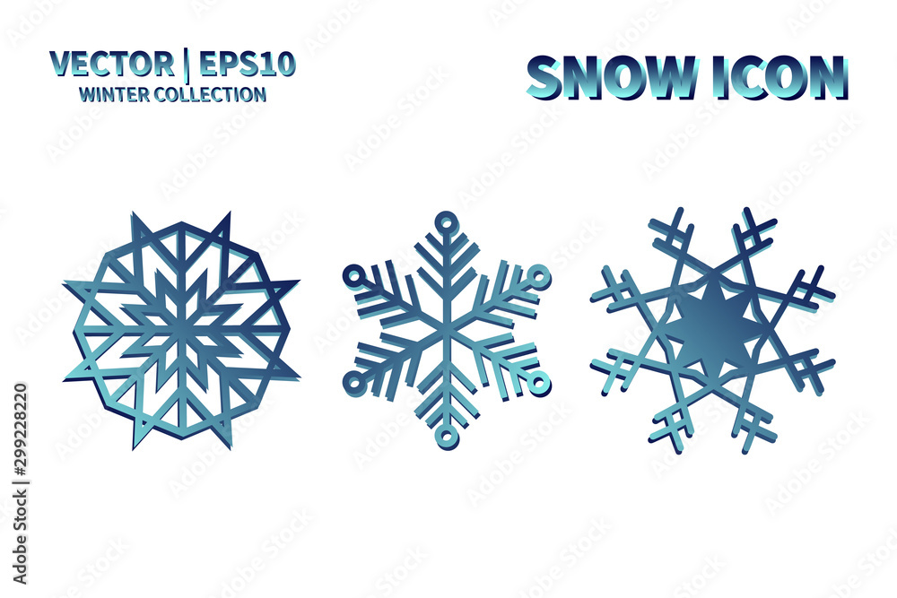 Snowflake vector icon set. Christmas and winter snow flake element collection. Isolated flat new year holiday decoration illustration template. Cold weather object design silhouette symbol Snowflake vector icon set. Christmas and winter snow flake element collection. Isolated flat new year holiday decoration illustration template. Cold weather object design silhouette symbol