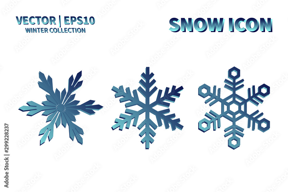 Snowflake vector icon set. Christmas and winter snow flake element collection. Isolated flat new year holiday decoration illustration template. Cold weather object design silhouette symbol Snowflake vector icon set. Christmas and winter snow flake element collection. Isolated flat new year holiday decoration illustration template. Cold weather object design silhouette symbol
