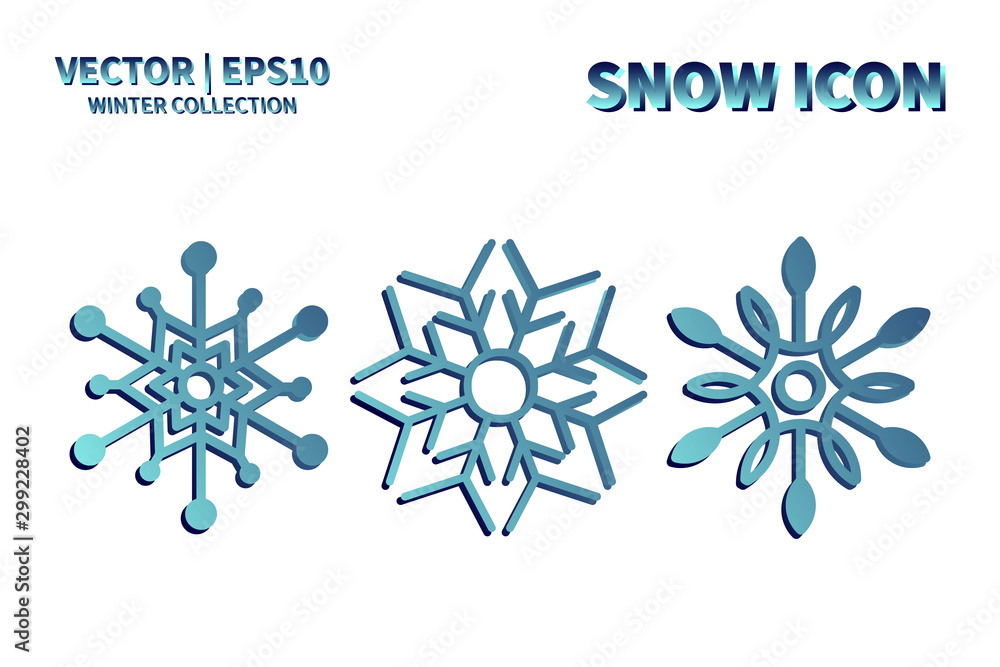 Snowflake vector icon set. Christmas and winter snow flake element collection. Isolated flat new year holiday decoration illustration template. Cold weather object design silhouette symbol Snowflake vector icon set. Christmas and winter snow flake element collection. Isolated flat new year holiday decoration illustration template. Cold weather object design silhouette symbol