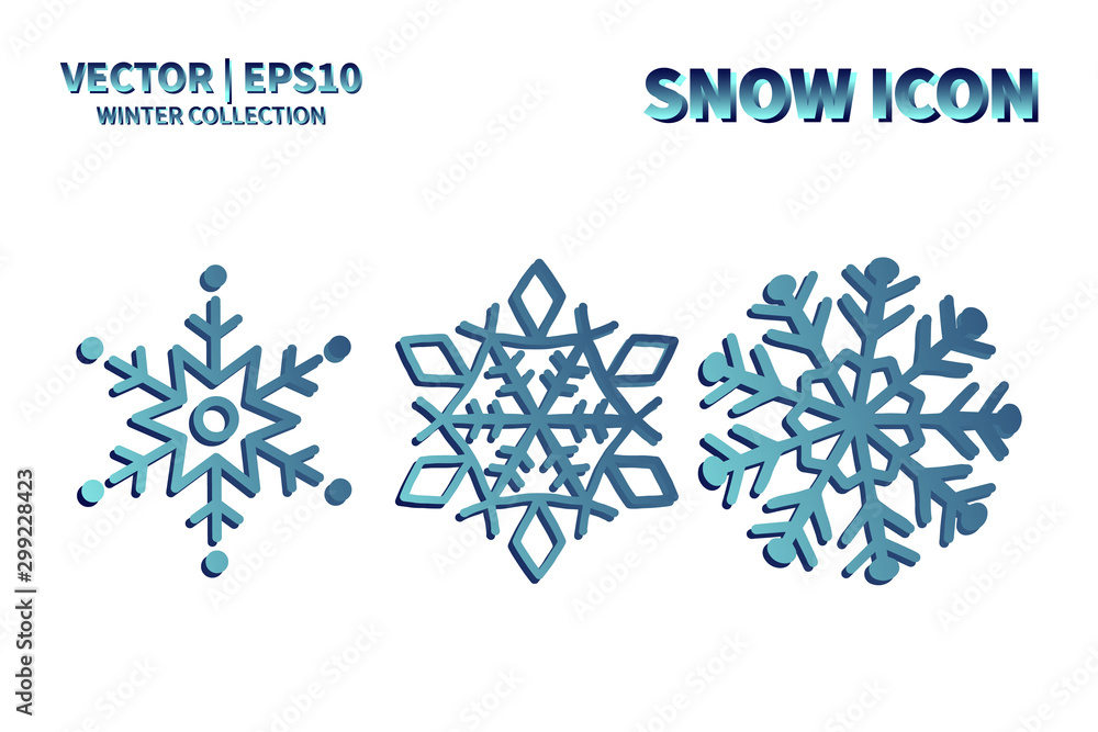 Snowflake vector icon set. Christmas and winter snow flake element collection. Isolated flat new year holiday decoration illustration template. Cold weather object design silhouette symbol Snowflake vector icon set. Christmas and winter snow flake element collection. Isolated flat new year holiday decoration illustration template. Cold weather object design silhouette symbol