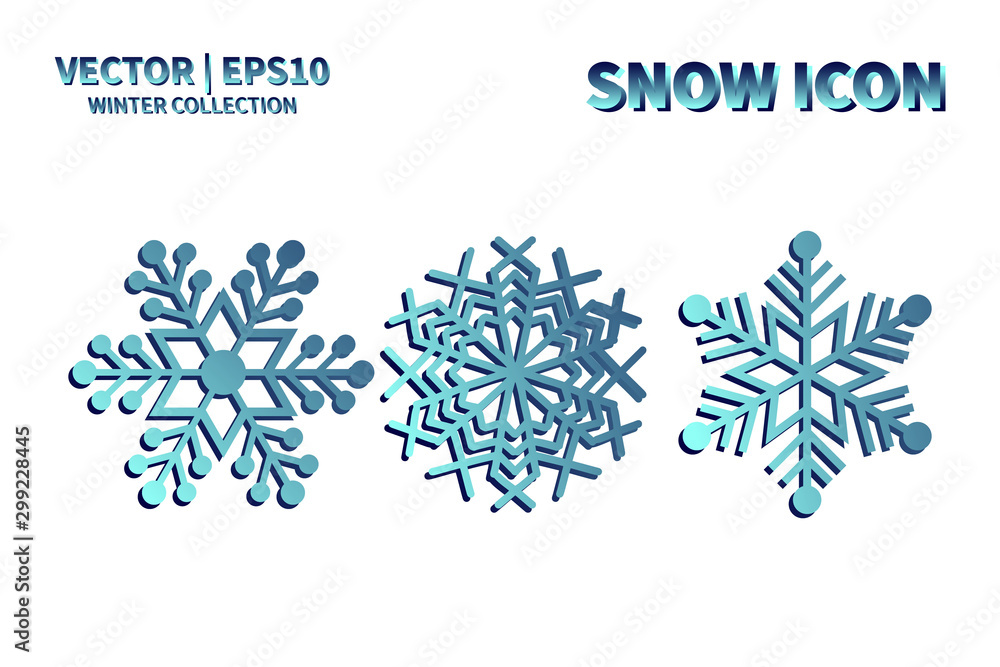 Snowflake vector icon set. Christmas and winter snow flake element collection. Isolated flat new year holiday decoration illustration template. Cold weather object design silhouette symbol Snowflake vector icon set. Christmas and winter snow flake element collection. Isolated flat new year holiday decoration illustration template. Cold weather object design silhouette symbol