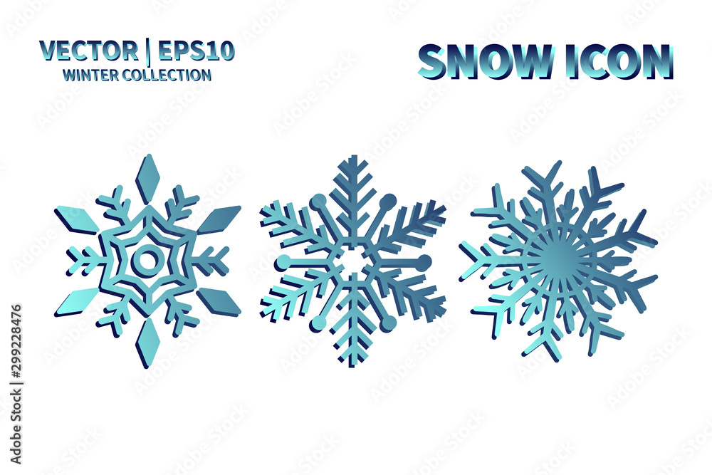Snowflake vector icon set. Christmas and winter snow flake element collection. Isolated flat new year holiday decoration illustration template. Cold weather object design silhouette symbol Snowflake vector icon set. Christmas and winter snow flake element collection. Isolated flat new year holiday decoration illustration template. Cold weather object design silhouette symbol