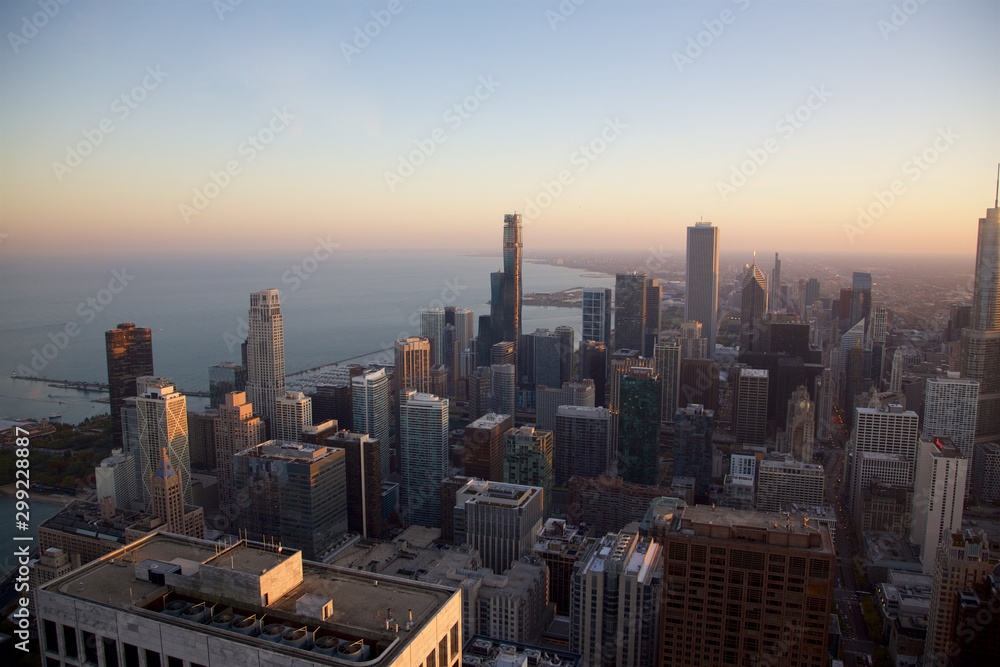 Chicago Downtown am Abend