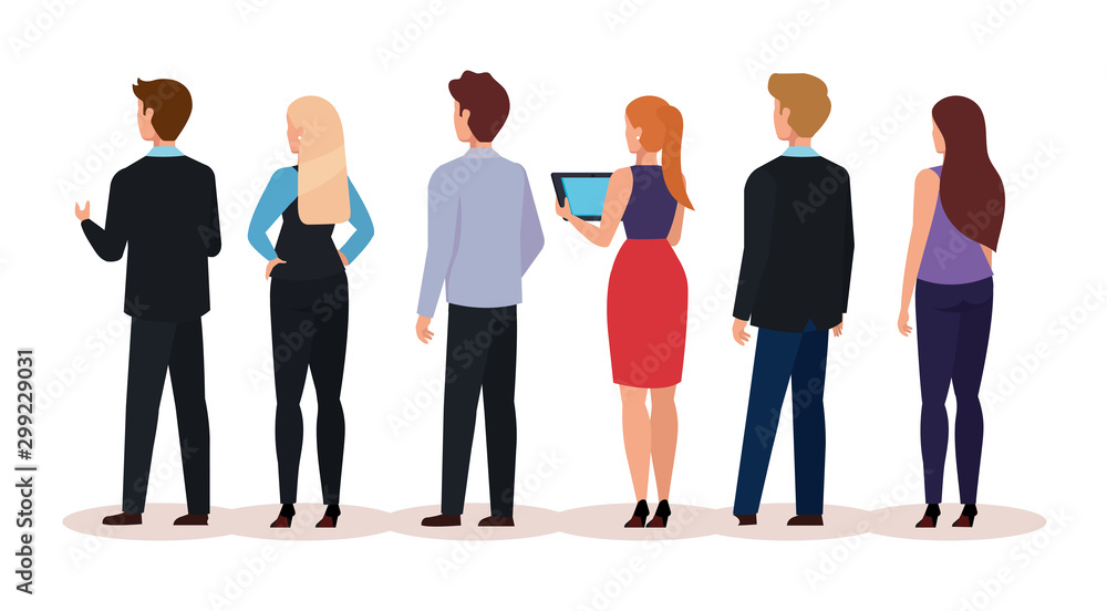 group business people of back avatar character vector illustration design group business people of back avatar character vector illustration design
