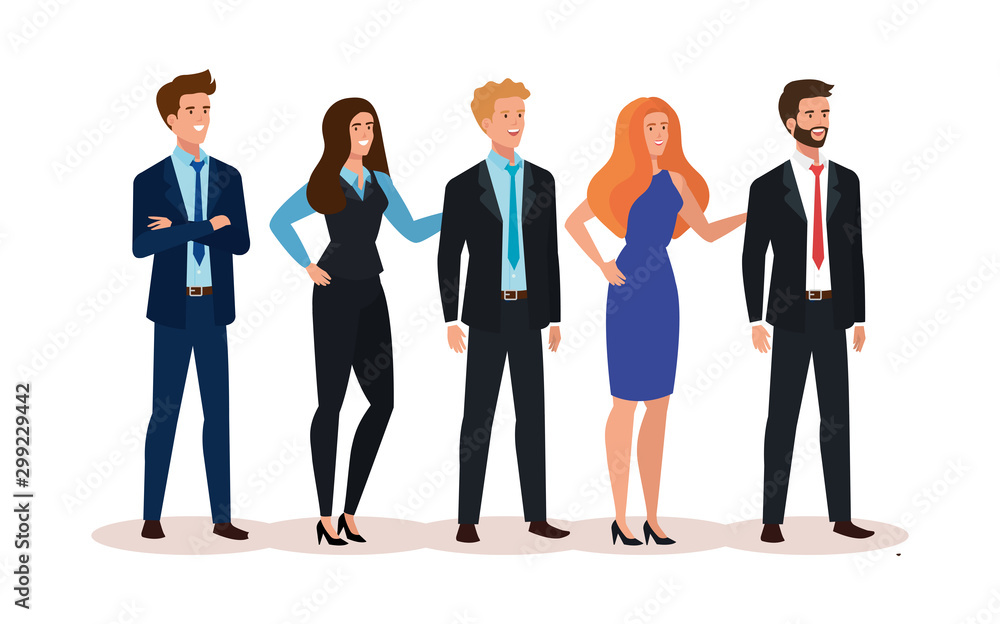 meeting of business people avatar character vector illustration design meeting of business people avatar character vector illustration design