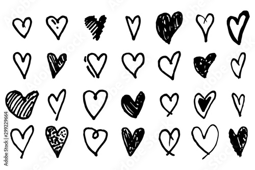 vector set of heart, love. with different style. isolated on white background. vector illustration for concept design