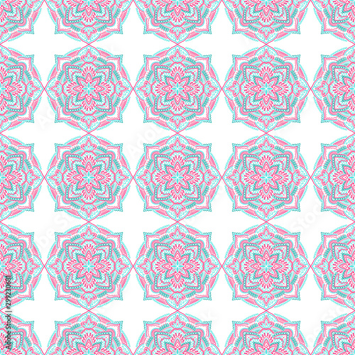 Graphic round mandala seamless pattern abstract.Boho indian shape.Ethnic oriental style. photo