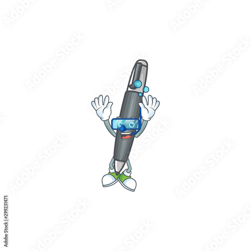 Diving black ballpoint for the student stationery.