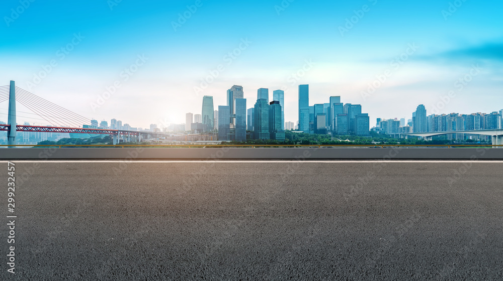 Fototapeta premium Modern architectural landscape and urban skyline..
