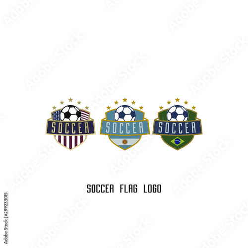 football logo in the form of a flag