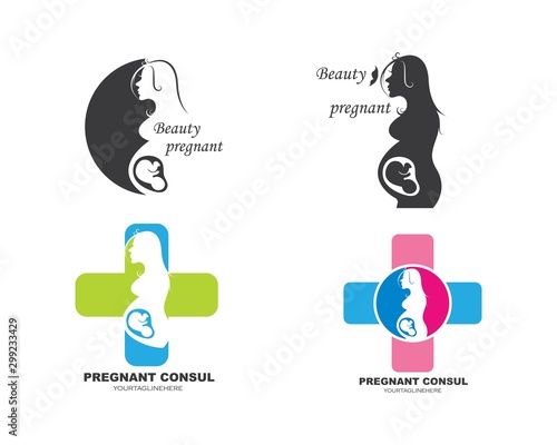beauty pregnant women vector icon