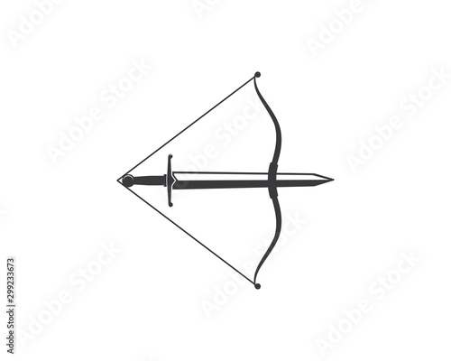 Arrow archery sword icon vector illustration Logo Template
