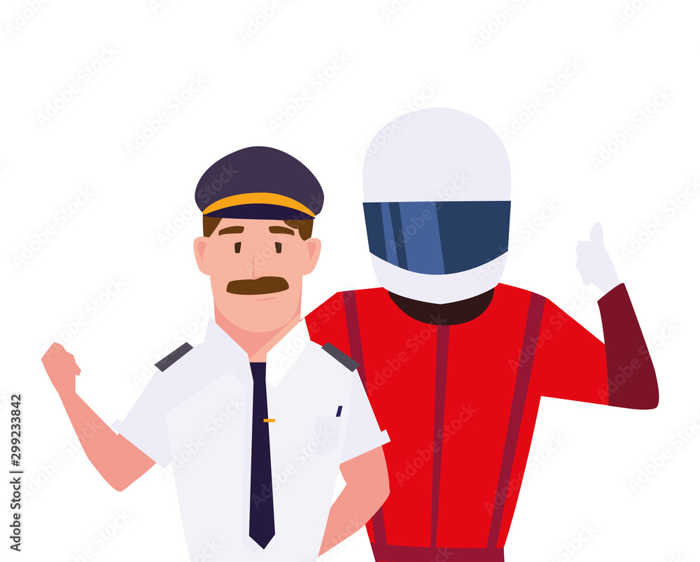 Isolated drivers persons vector design