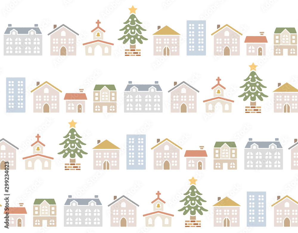 Christmas cityscape pattern