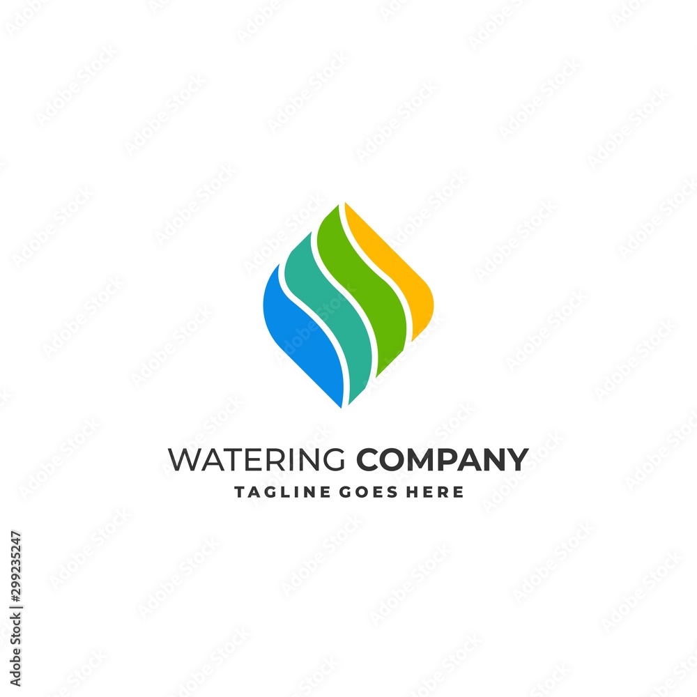 Multicolored Abstract water Cube Design Vector Template.